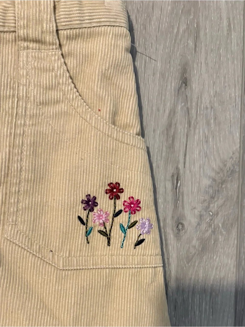 Gymboree Beige Corduroy Like Skort with Embroidered Detail Girls size 6